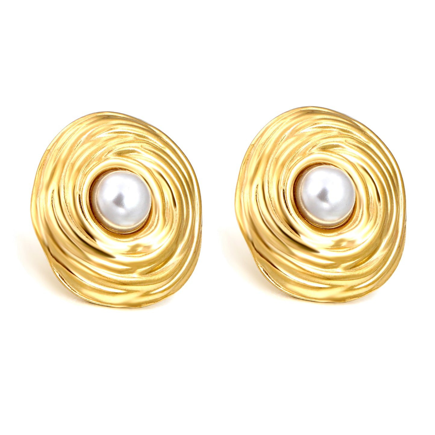 Bulk Spiral Pearl Hoops Modern Motion