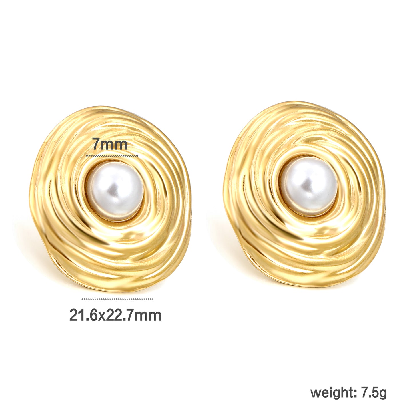 Bulk Spiral Pearl Hoops Modern Motion