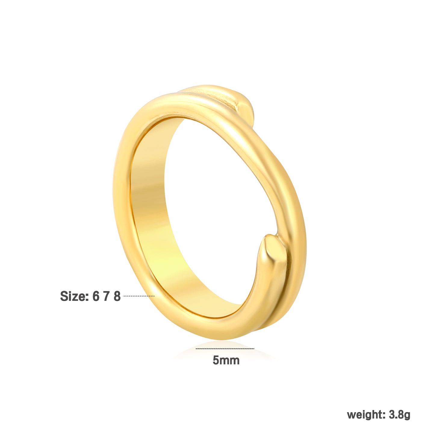 Bulk 18K Gold Plated Modern Spiral Open Ring