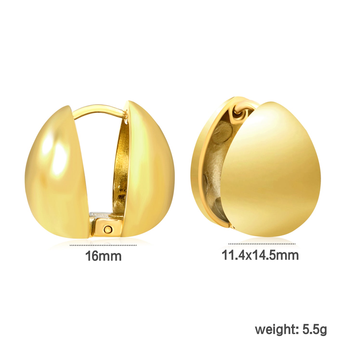 Wholesale 18K Gold Plated Egg-shaped Ear Cuff Minimalist Design Light Luxury