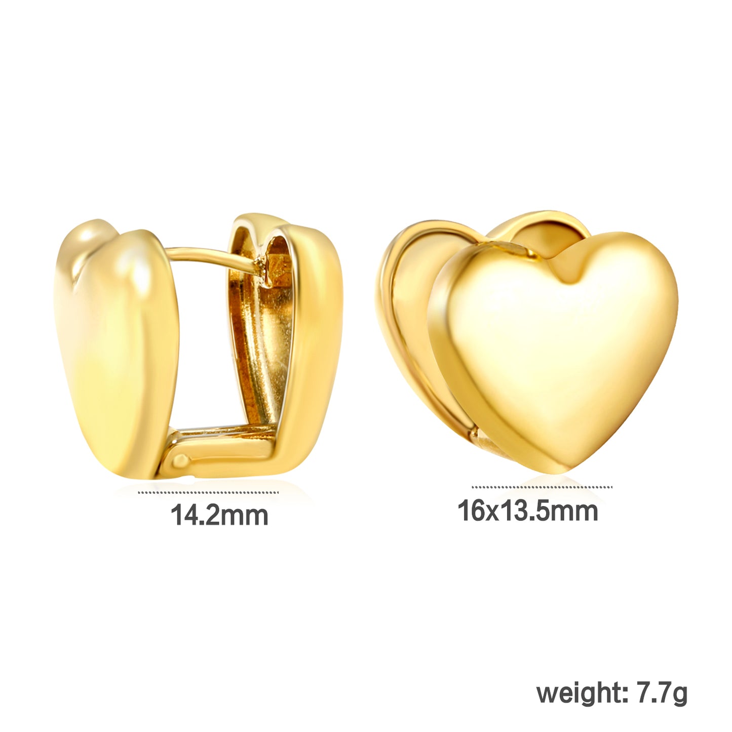 Wholesale 18K Gold Plated Heart Ear Cuff Festival Ready Light Luxury