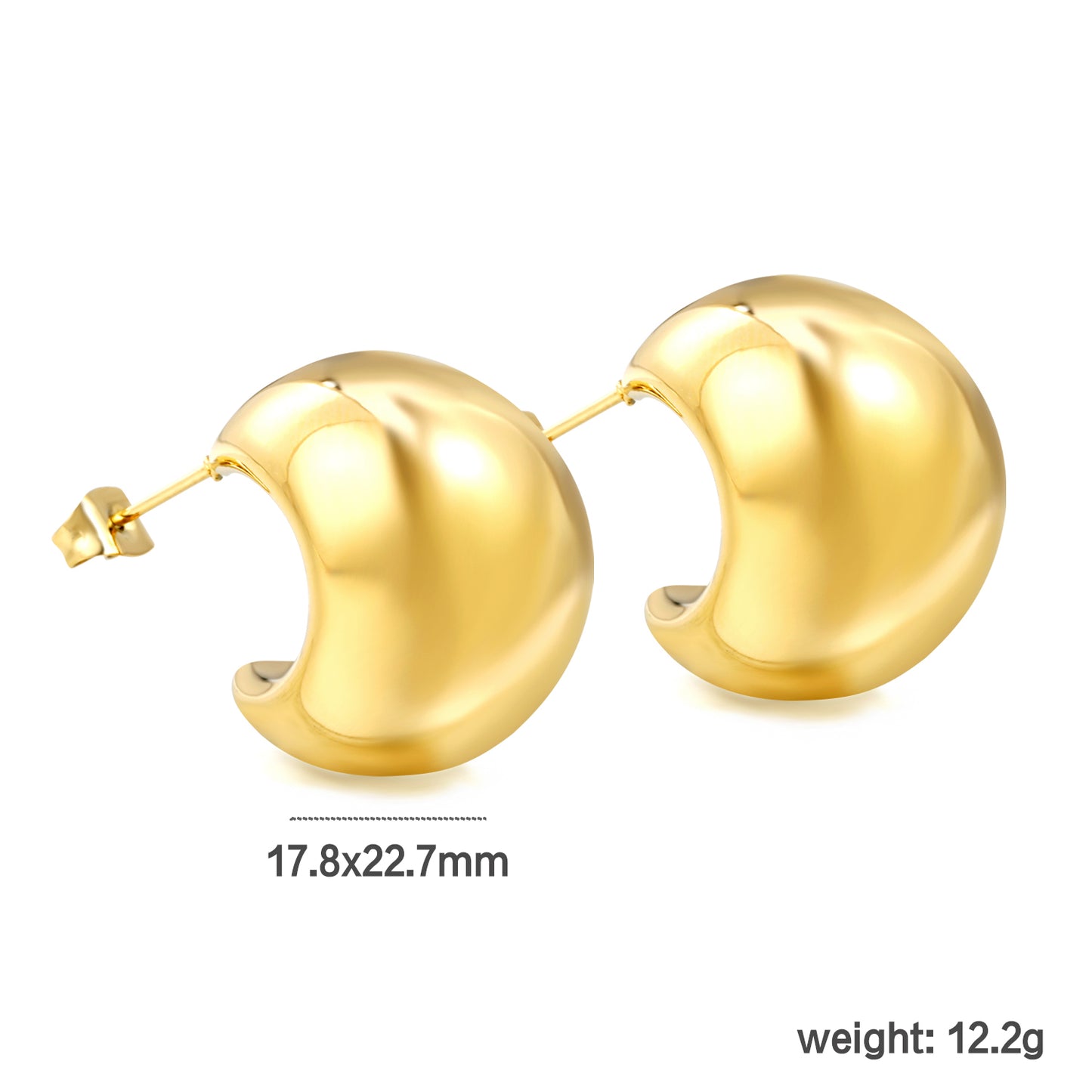 Wholesale 18K Gold Crescent Shaped Earrings Mysterious Style