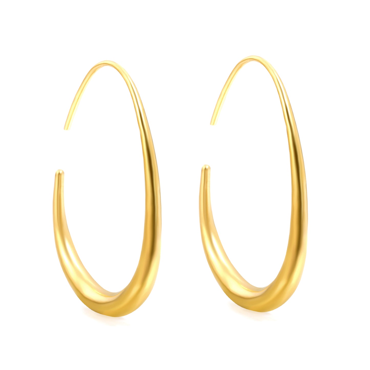 Wholesale luxurious and exquisite gold egg hoop earrings designed specifically for fashion traders.