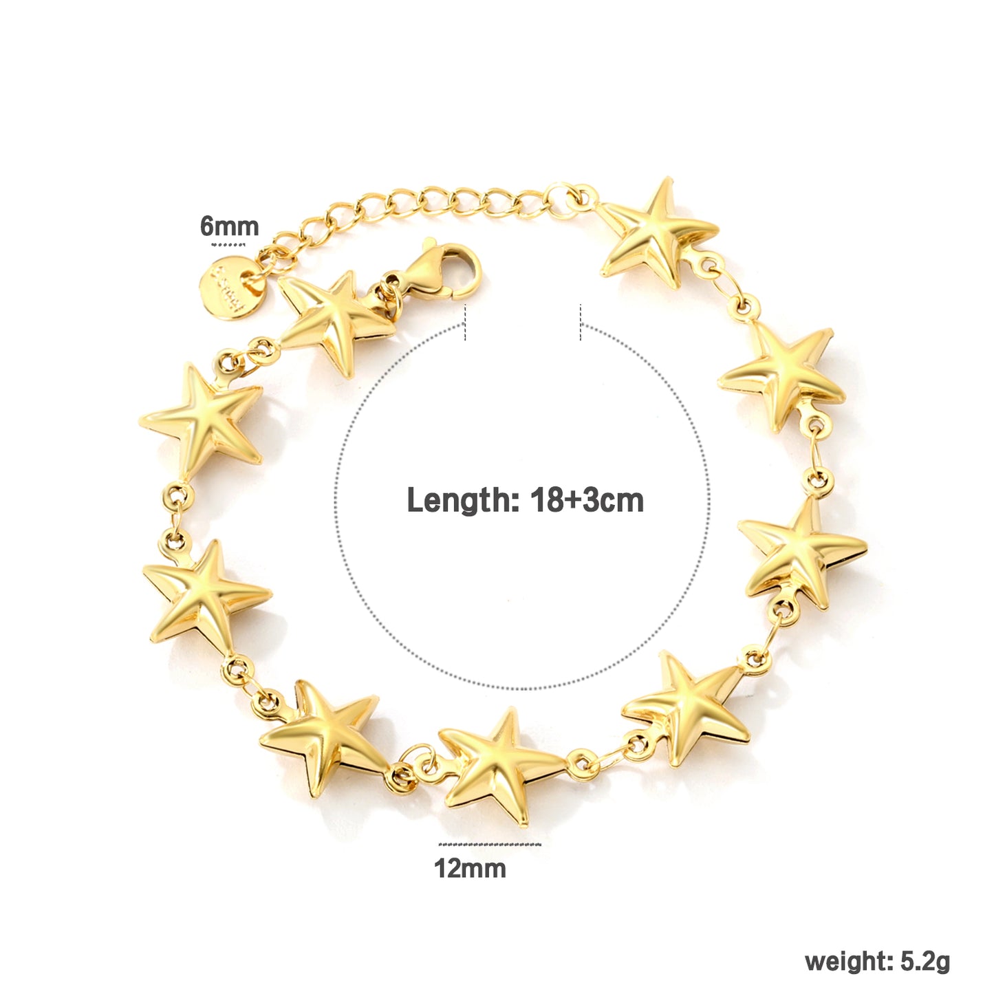Wholesale 18K Gold Plated Star Constellation Bracelet Angular Form Cosmic Inspired Light Luxury
