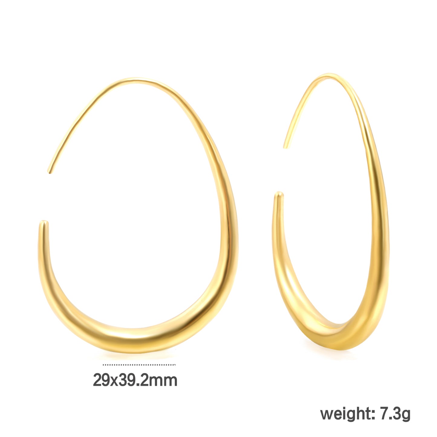 Wholesale luxurious and exquisite gold egg hoop earrings designed specifically for fashion traders.