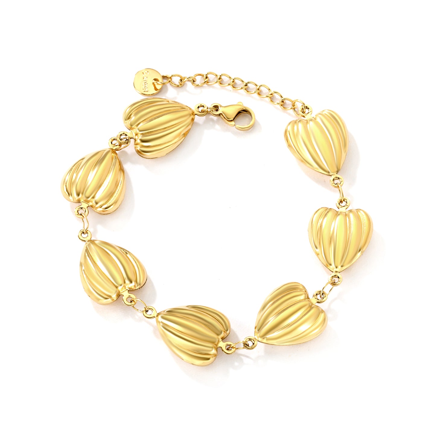 Wholesale 18K Gold Plated Lantern Bead Bracelet Vertical Fluting Vintage Industrial Light Luxury