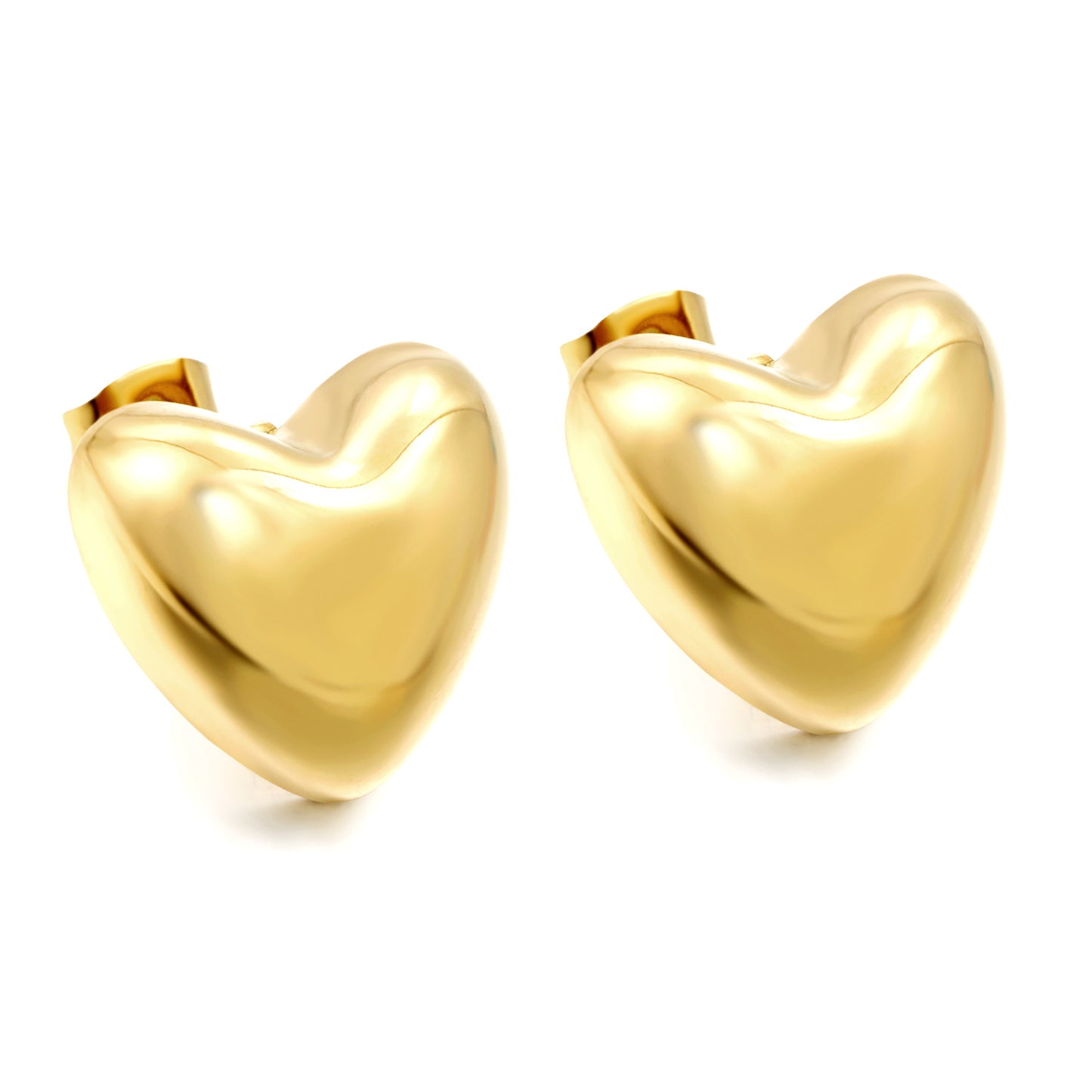 Bulk Stainless Steel Smooth Heart Earrings Pure Design
