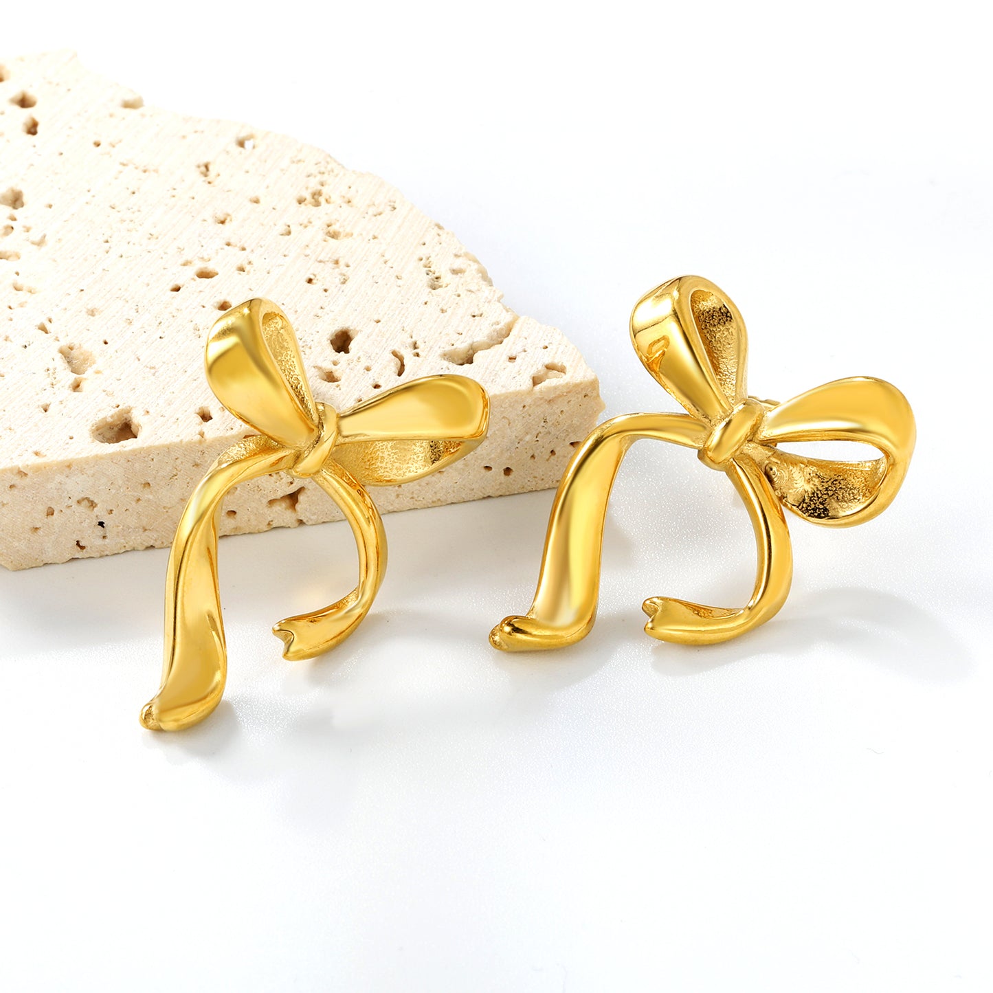 Gold bow stud earrings gold jewelry suppliers