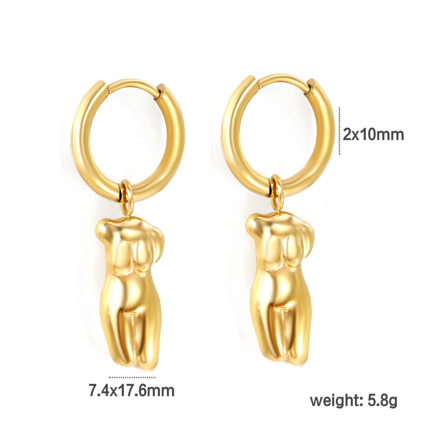 Wholesale 18K Gold Figure Hoop Earrings Unique Style