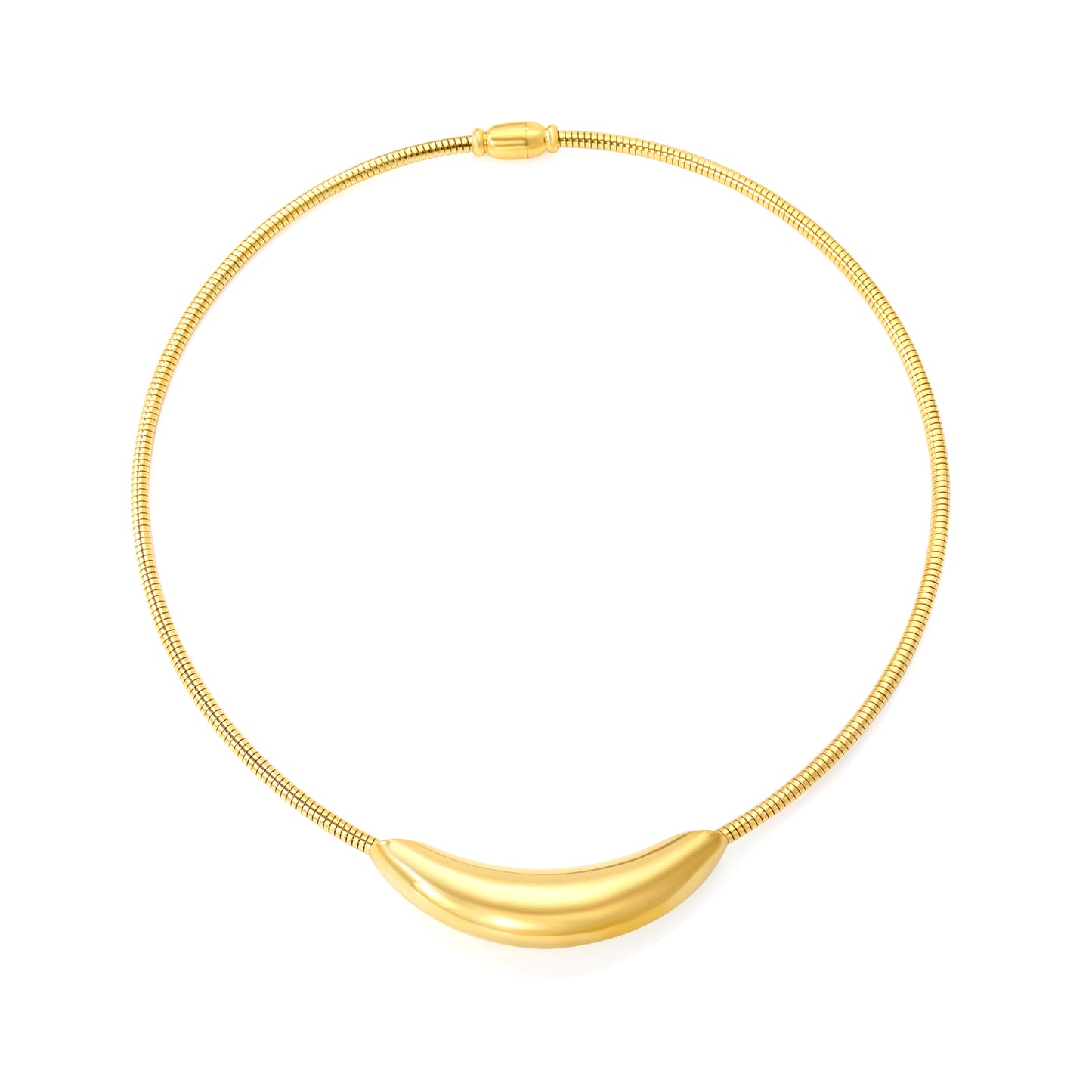 Wholesale 18K Gold Plated Wide U-Collar Necklace Contoured Design Minimalist Statement