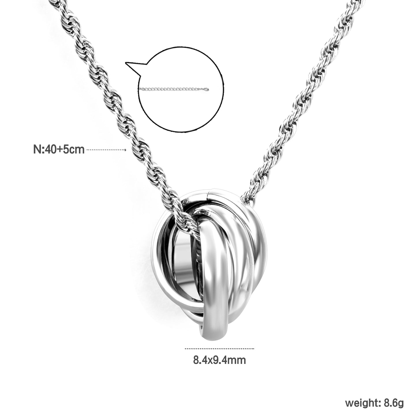 Wholesale Gold Tone Interlocking Rings Necklace Stylish Sophistication