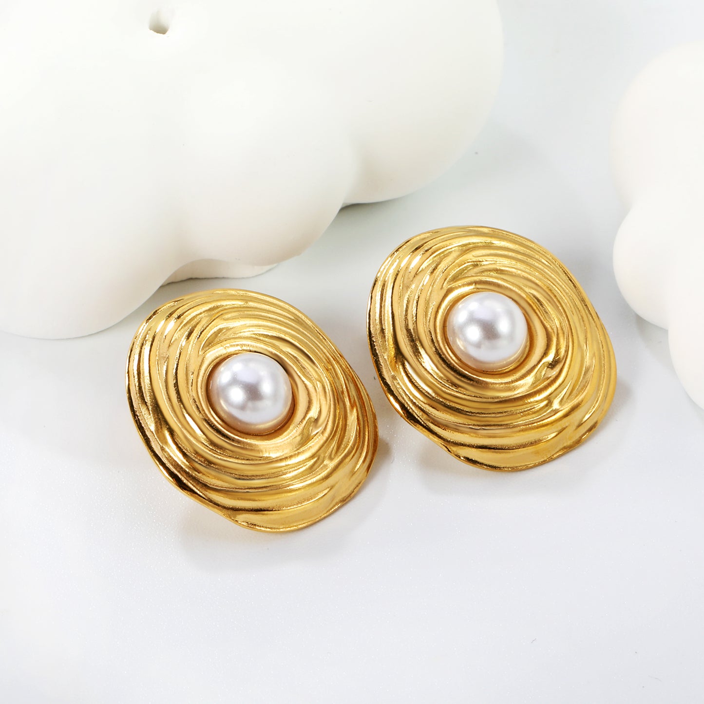 Bulk Spiral Pearl Hoops Modern Motion