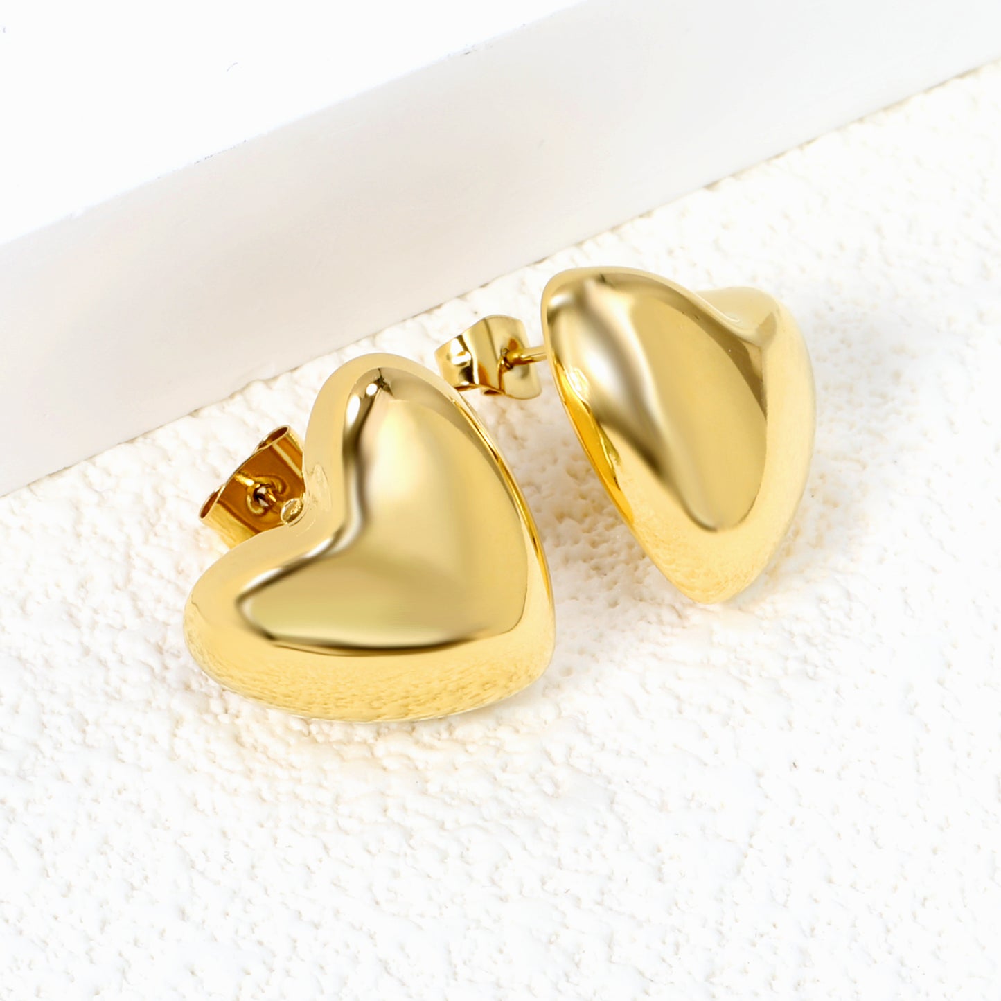 Bulk Stainless Steel Smooth Heart Earrings Pure Design
