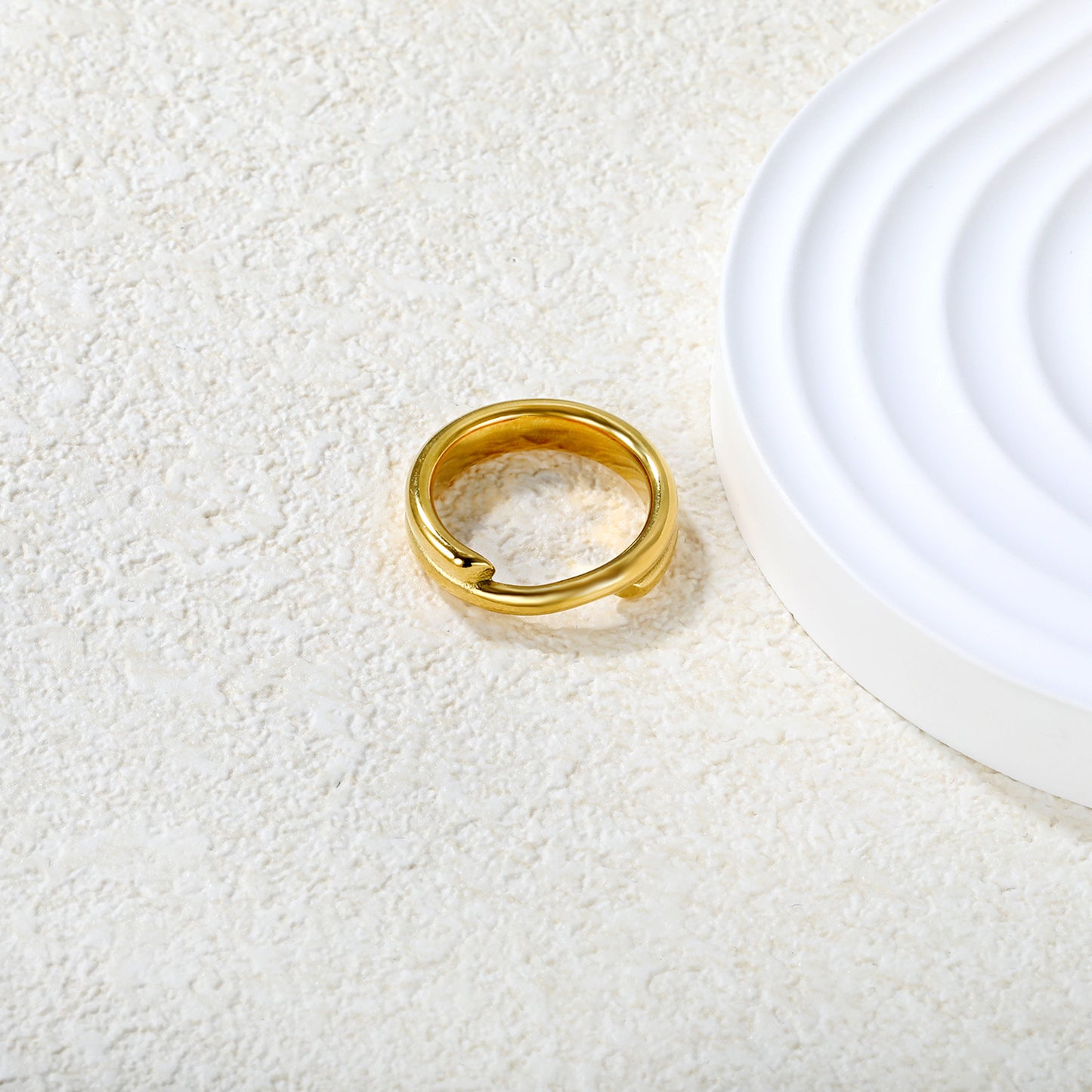 Bulk 18K Gold Plated Modern Spiral Open Ring