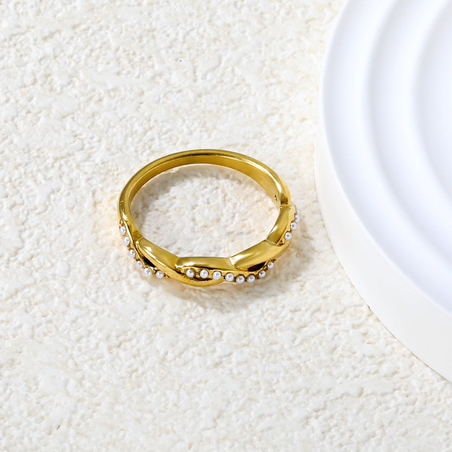 Wholesale 18K Gold Plated Twisted Band Ring Diamond & Gemstone Options Multi-Color Festival Luxury