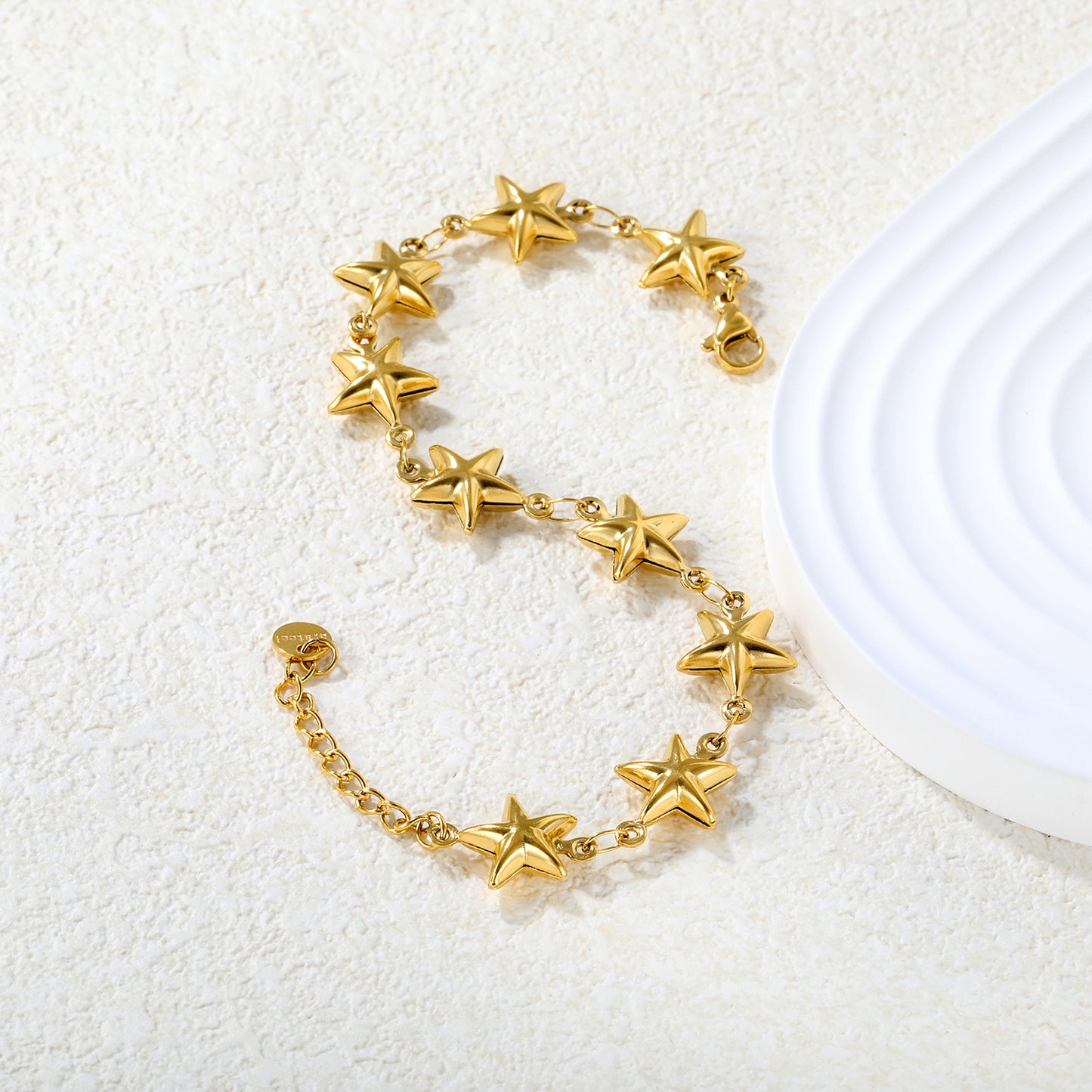 Wholesale 18K Gold Plated Star Constellation Bracelet Angular Form Cosmic Inspired Light Luxury