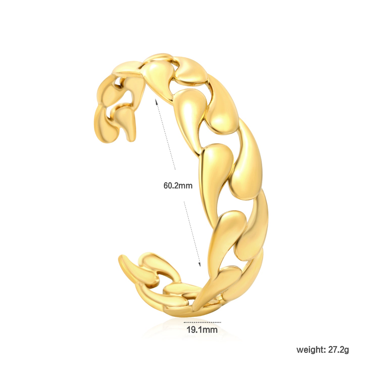 Wholesale Stainless Steel Elegant Thick Wide Bangle Bracelet