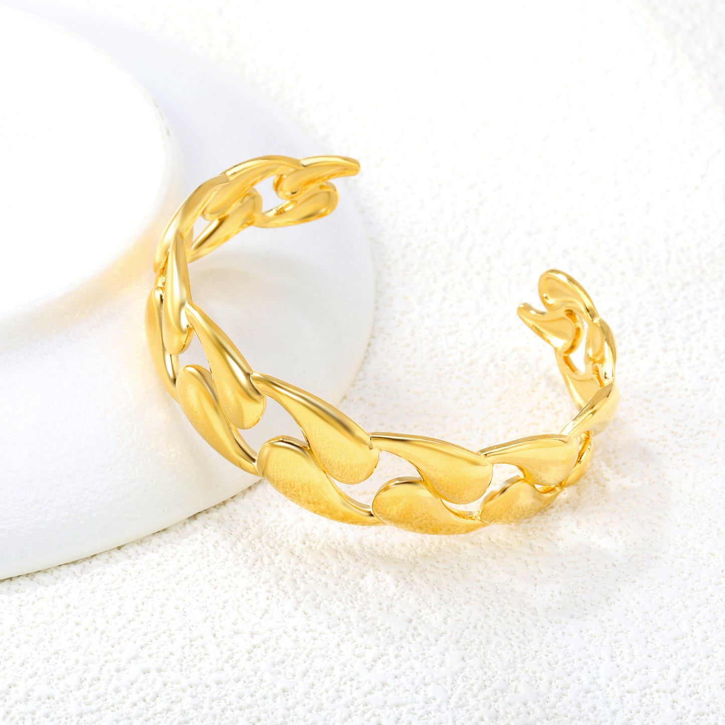Wholesale Stainless Steel Elegant Thick Wide Bangle Bracelet