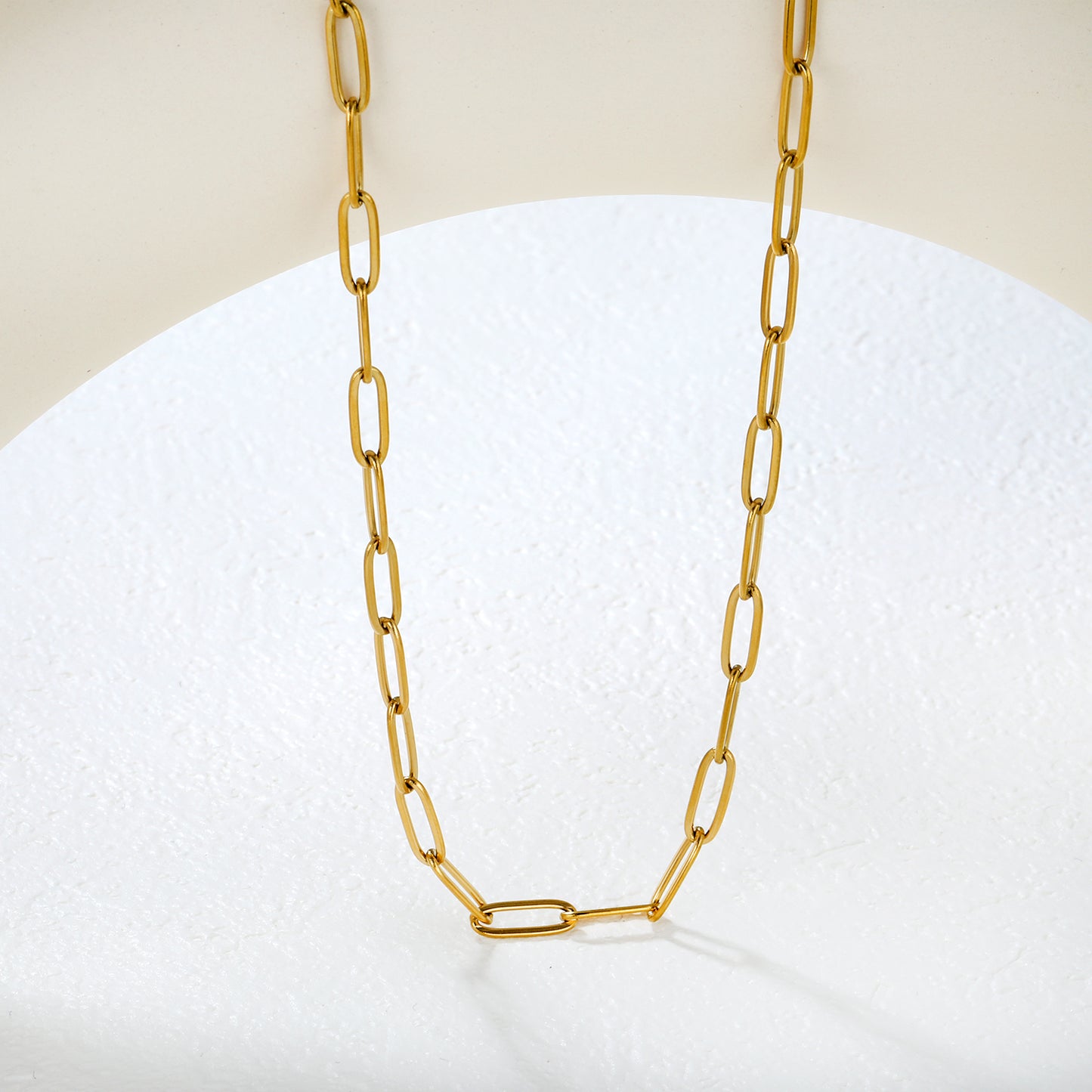 Bulk 18K Gold Plated Modern Long Flat Cross Charm Necklace