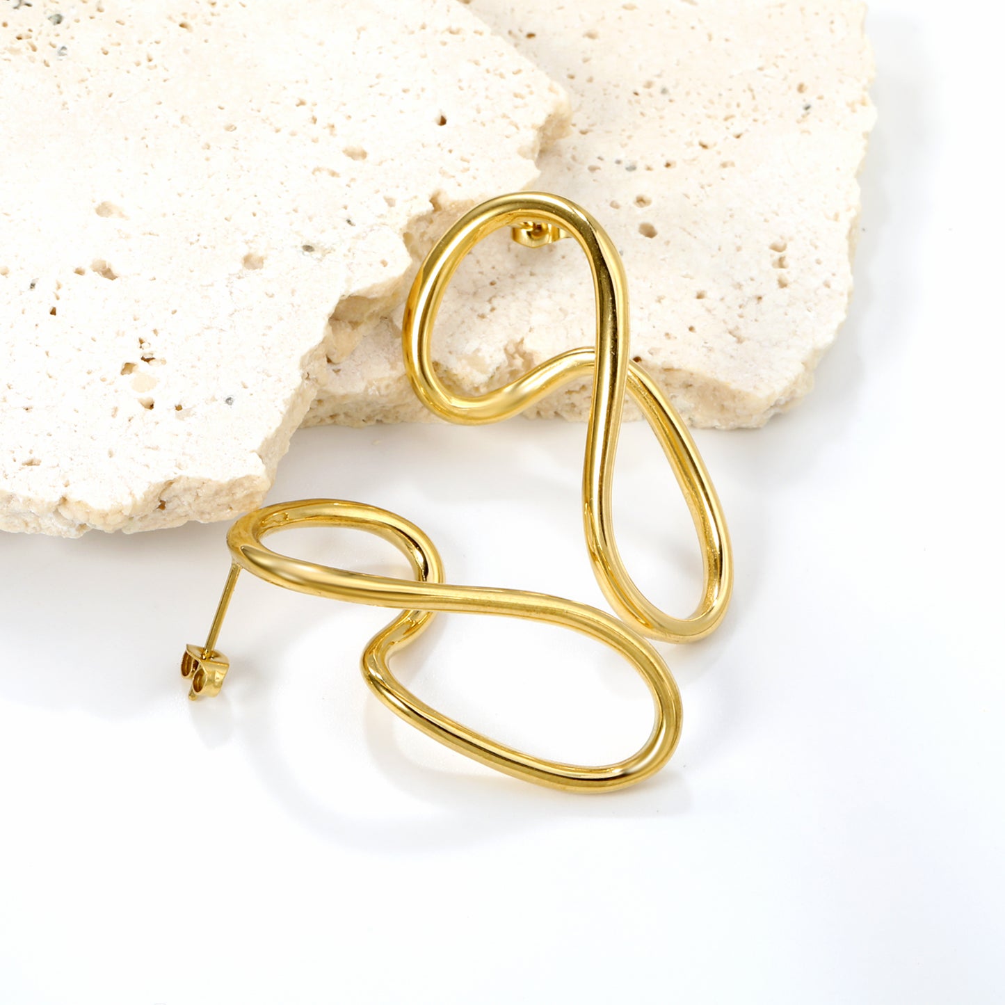 Bulk 18K Gold Spiral Design Earrings Contemporary Style