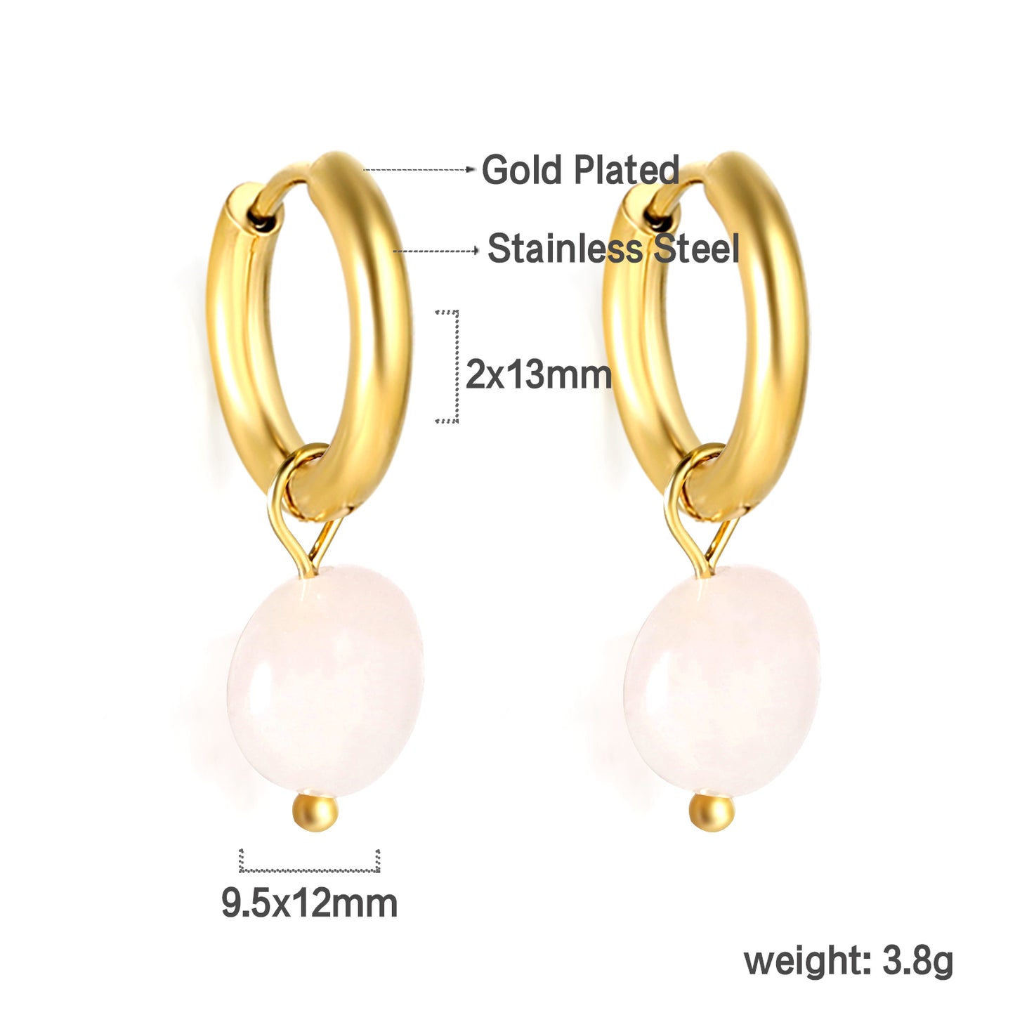 Wholesale Pink drop Hoop Earrings Delicate Style