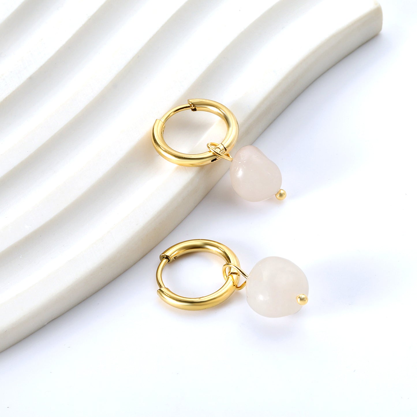 Wholesale Pink drop Hoop Earrings Delicate Style