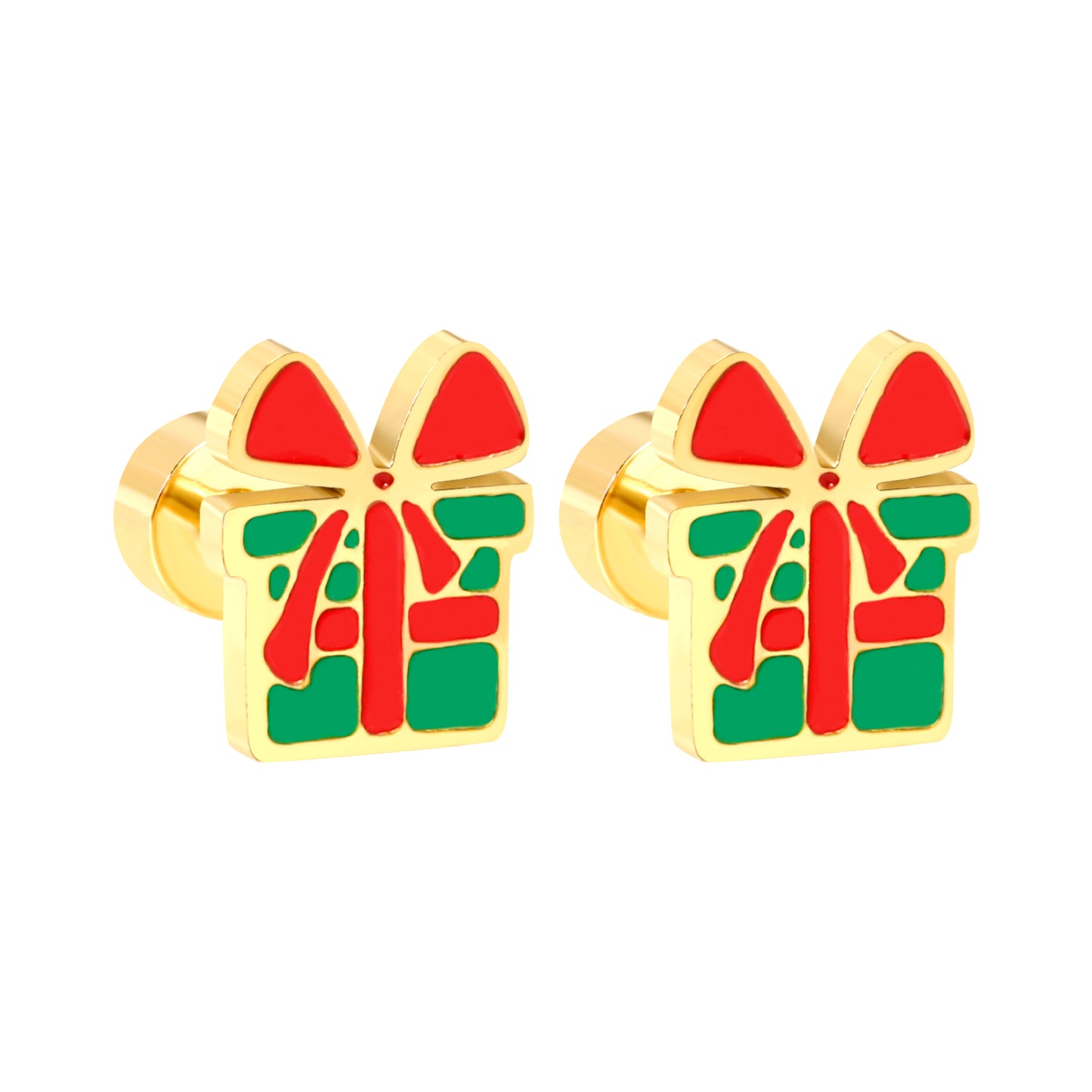 Wholesale 18K gold gift box with mixed color drop stud earrings