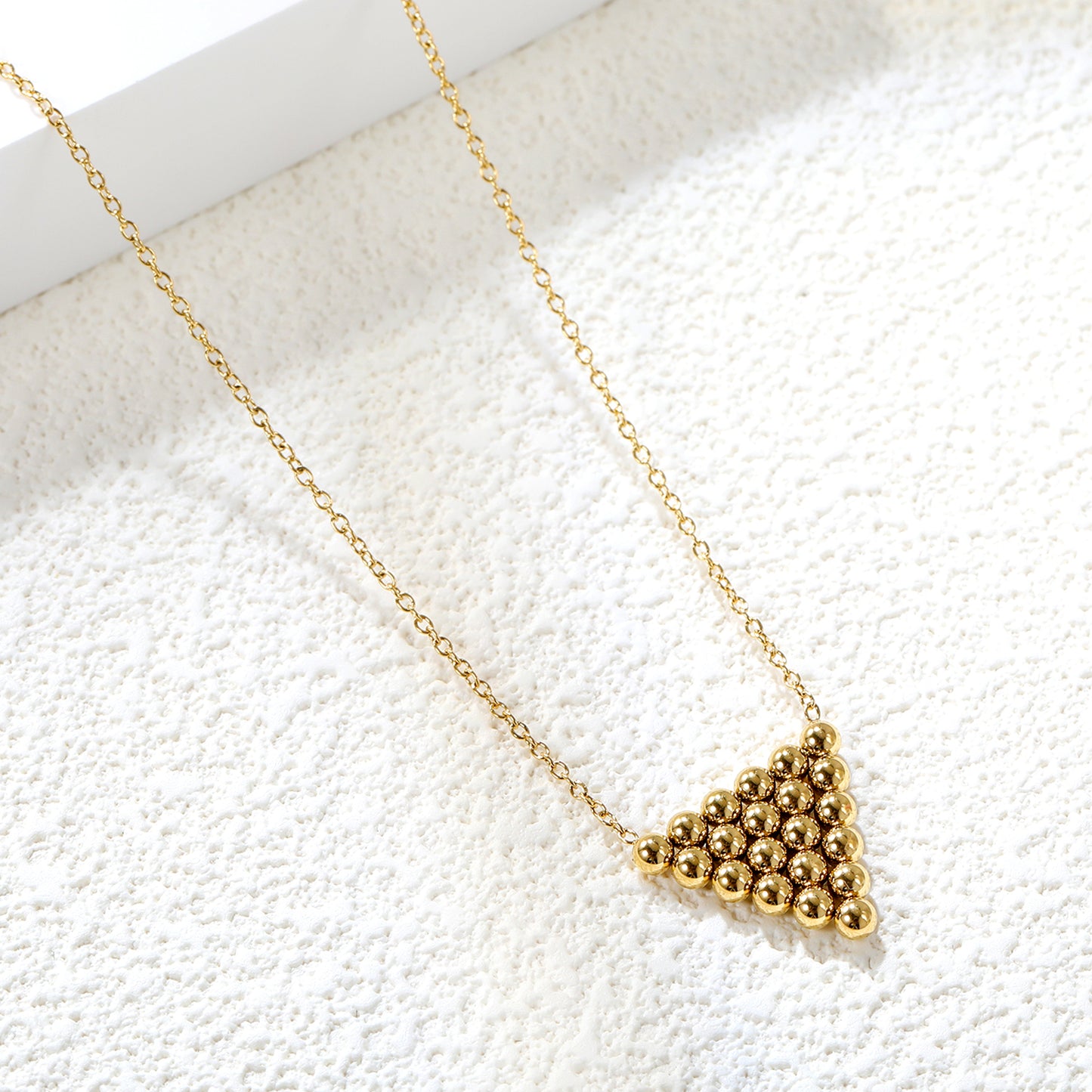 Wholesale Gold Tone Triangular Bead Necklace Geometric Elegance