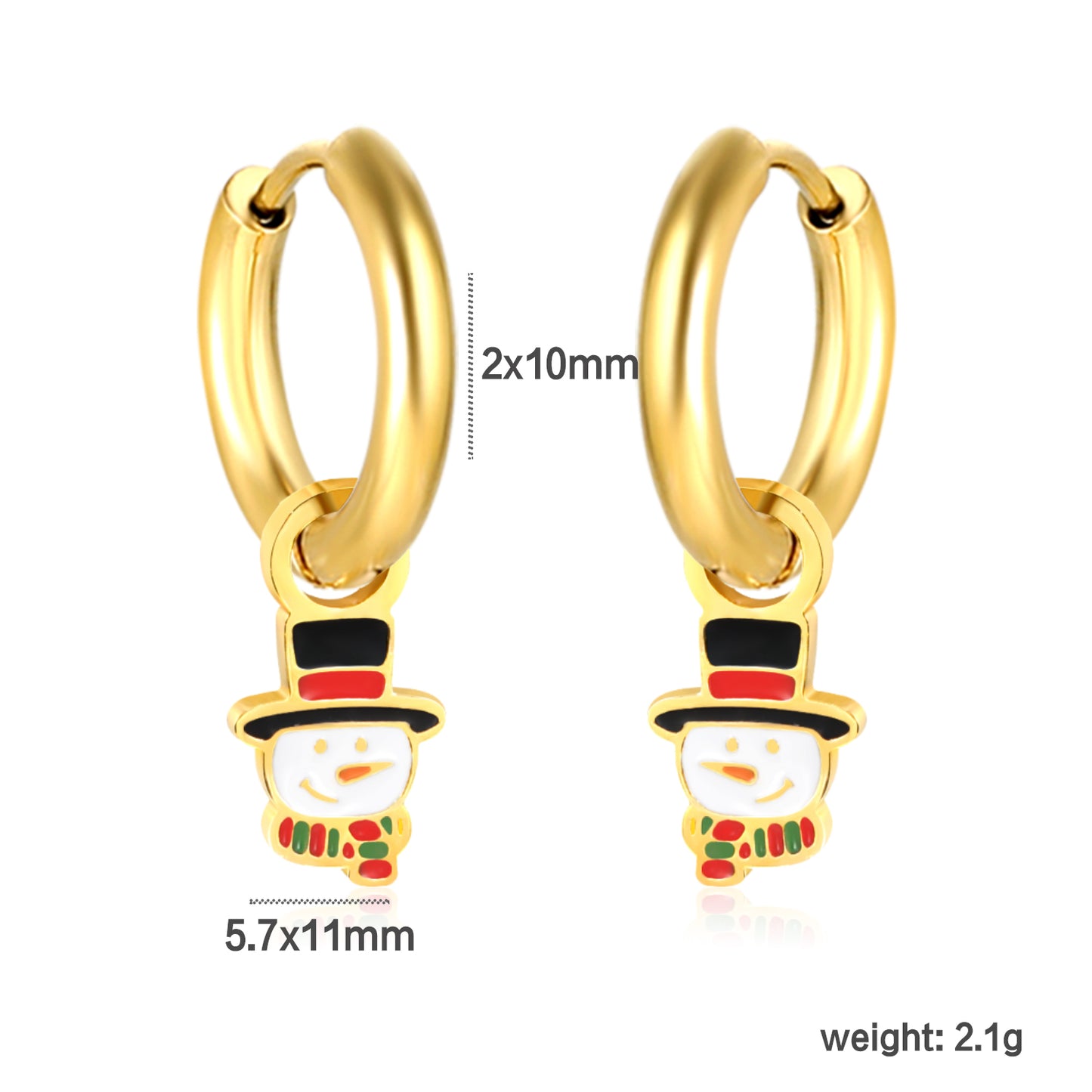 Wholesale Circle & Hat Snowman with Mixed Color Drip Earrings