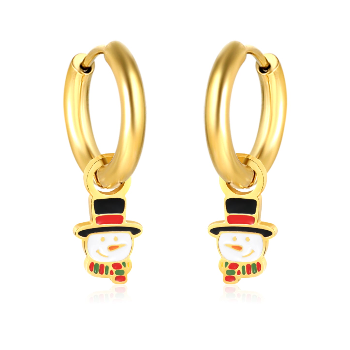 Wholesale Circle & Hat Snowman with Mixed Color Drip Earrings