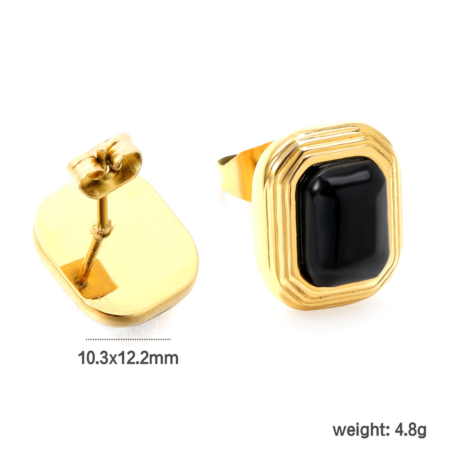 Wholesale Black Gem Square Earrings Sophisticated Look