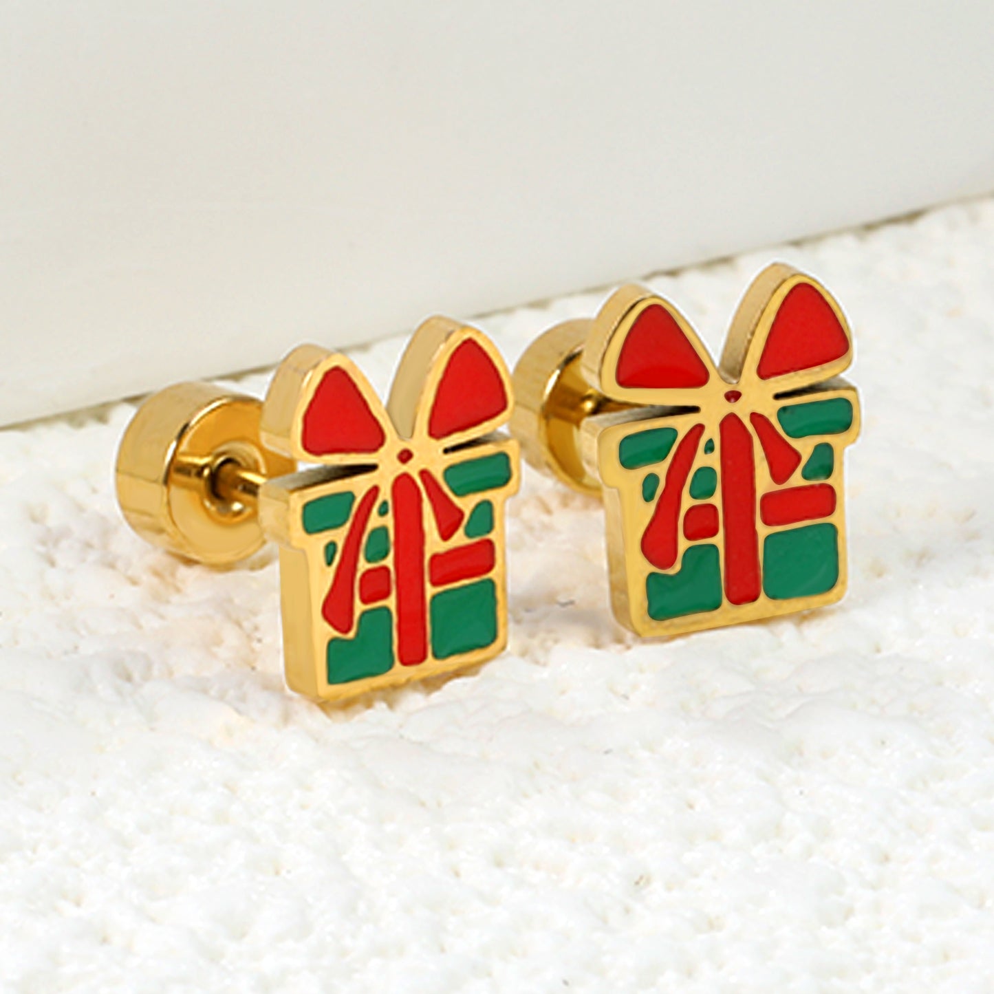 Wholesale 18K gold gift box with mixed color drop stud earrings