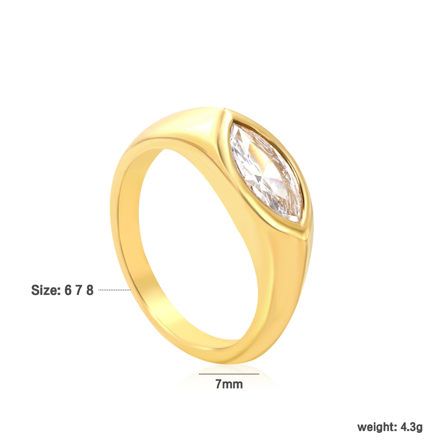 Wholesale 18K Gold Plated Oval Halo Ring Prong-Set Diamond Center Framed Elegance