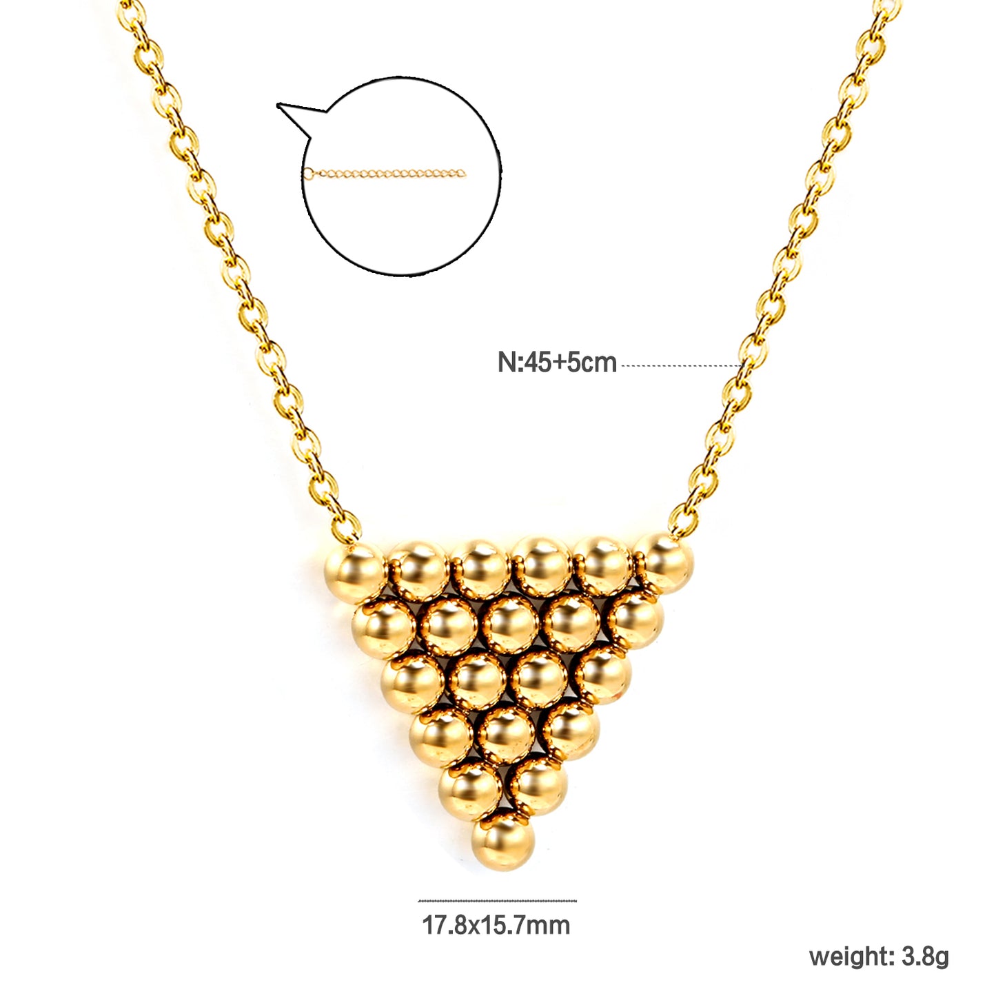 Wholesale Gold Tone Triangular Bead Necklace Geometric Elegance