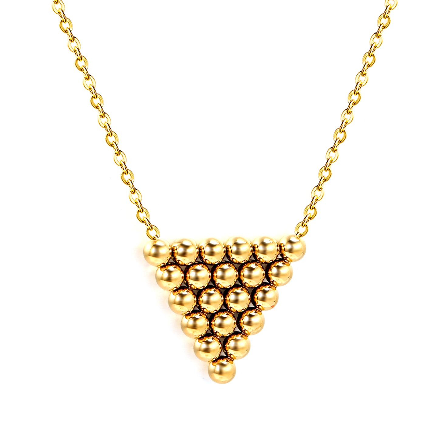 Wholesale Gold Tone Triangular Bead Necklace Geometric Elegance
