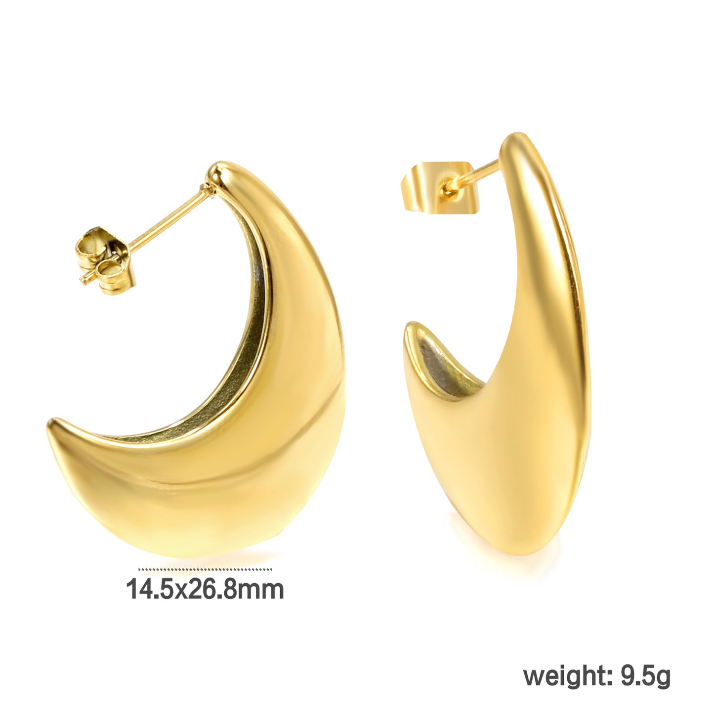 Bulk Moon Shaped Earrings Minimalist Design