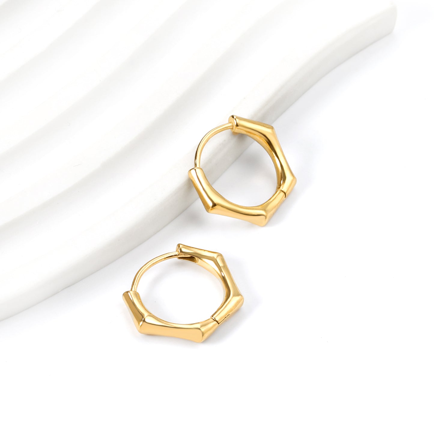 Wholesale Geometric Polygon Gold Hoop Earrings for Jewelry Retailers