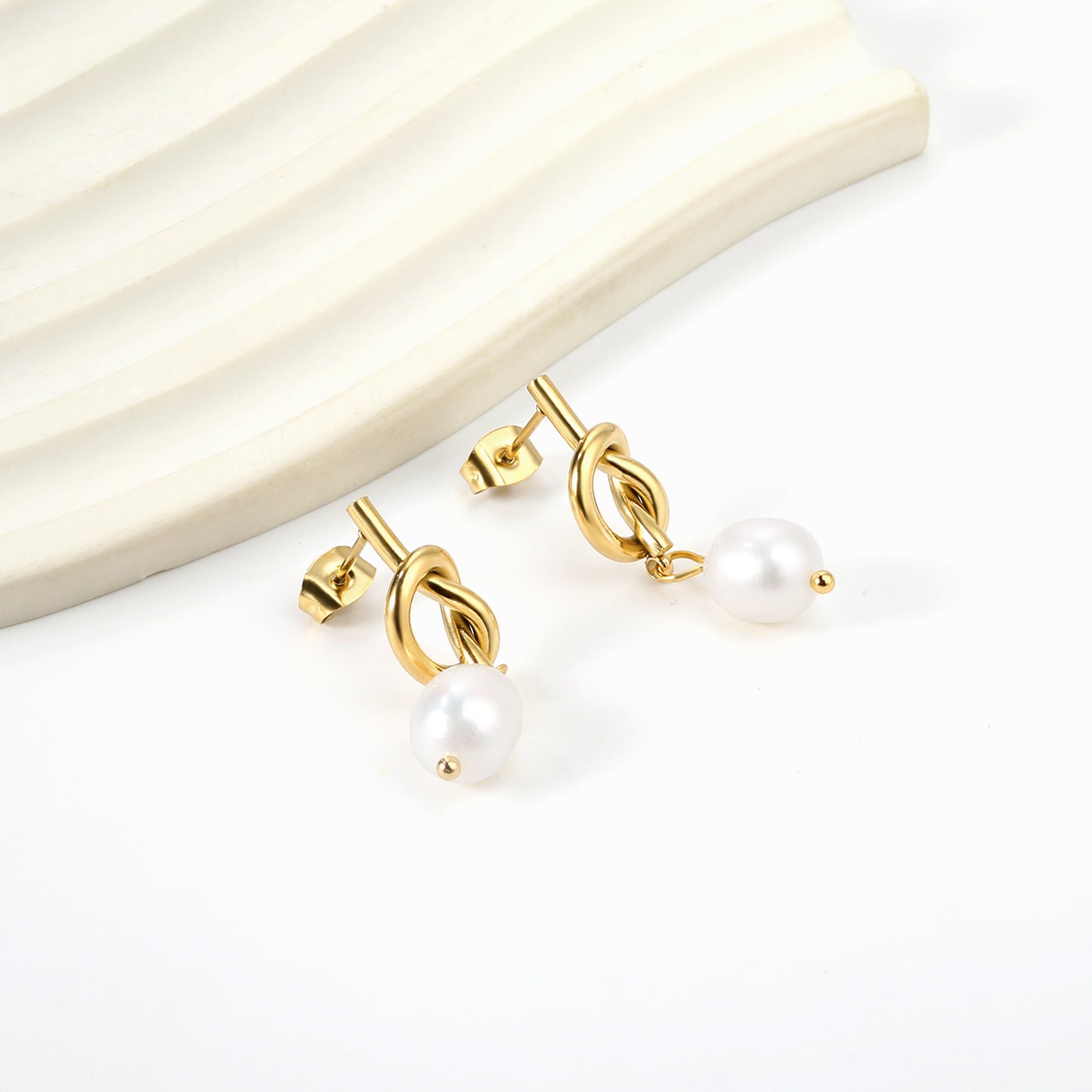 Bulk Striped Large Pearl Hoop Earrings Chic Design