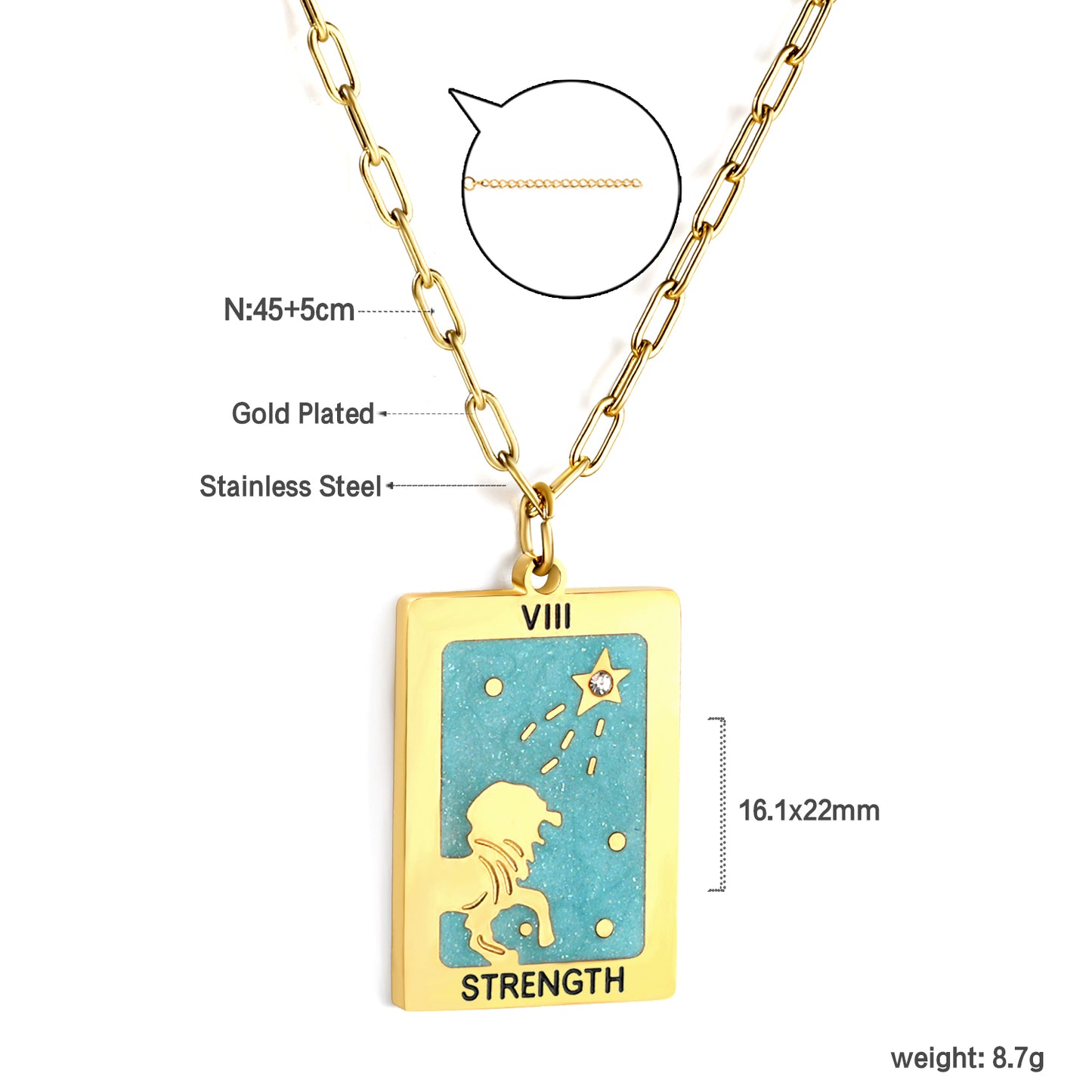 Wholesale Gold Tone Map Square Chain Necklace Adventurous Spirit