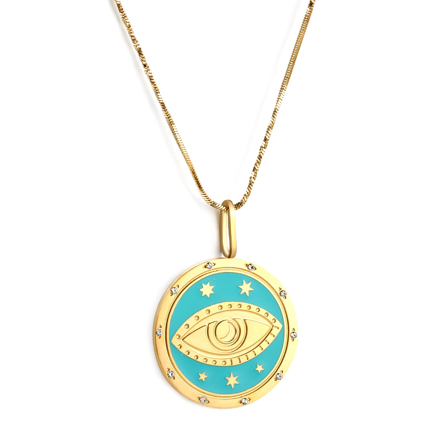 Bulk Blue Eye patterned Necklace Mysterious Fashion Style