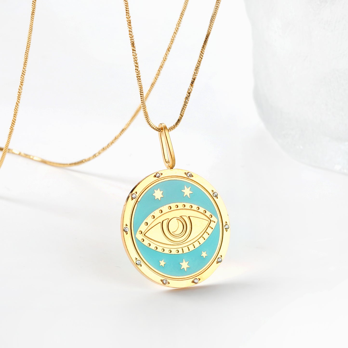 Bulk Blue Eye patterned Necklace Mysterious Fashion Style
