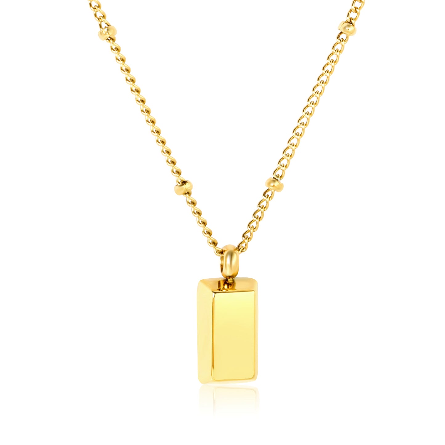 Wholesale 18K Gold Plated Square Bar Pendant Necklace Minimalist Geometry Light Luxury