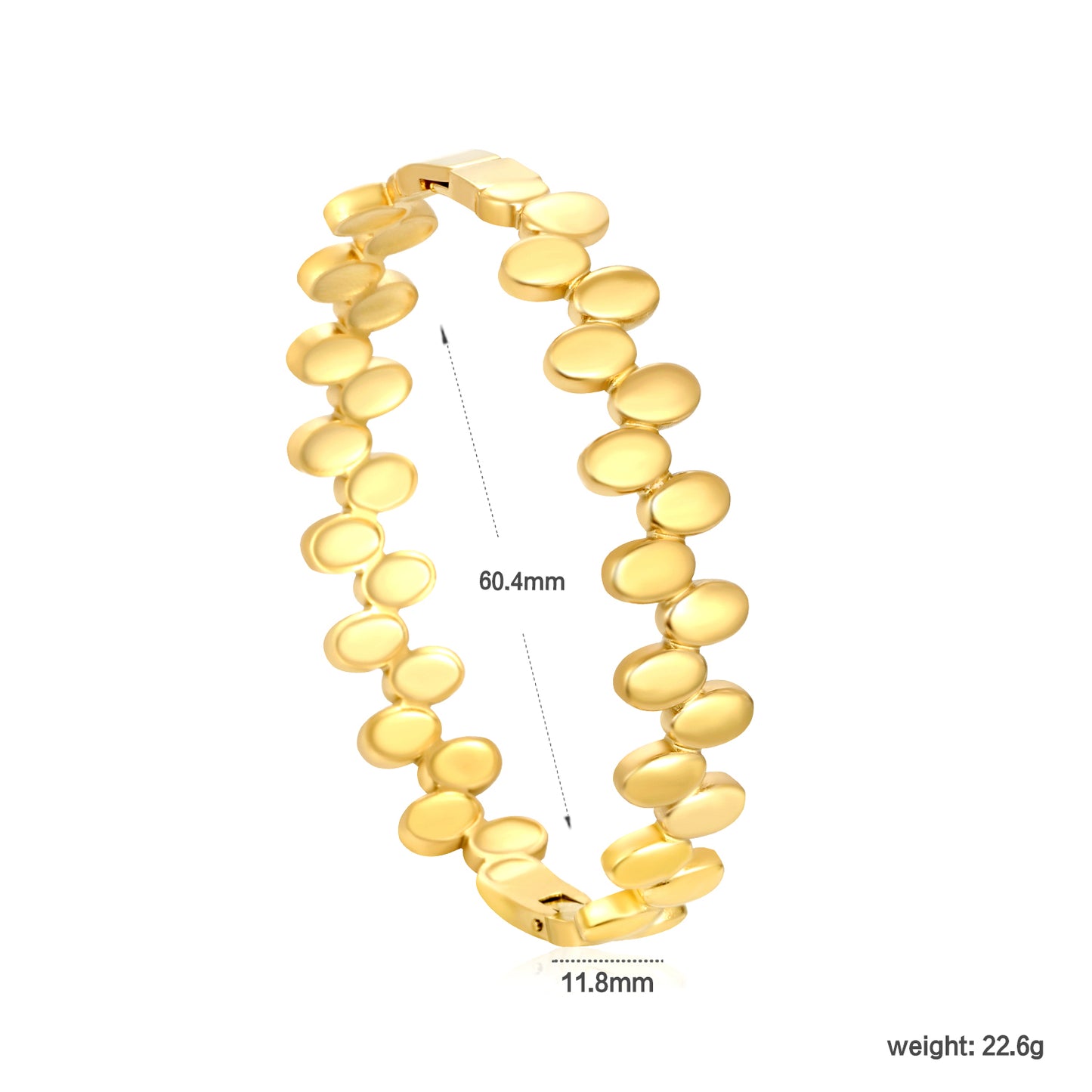 Wholesale Stainless Steel Luxe Thick Wide Bangle Bracelet
