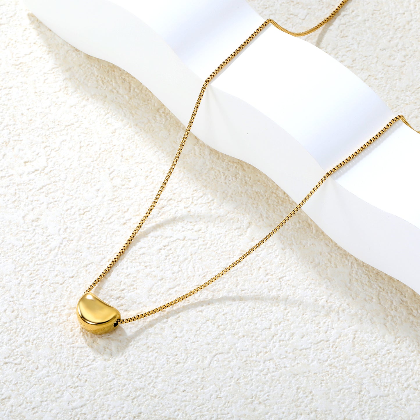 Wholesale 18K Gold Plated Fluid Pod Pendant Necklace Organic Form Minimalist Natural