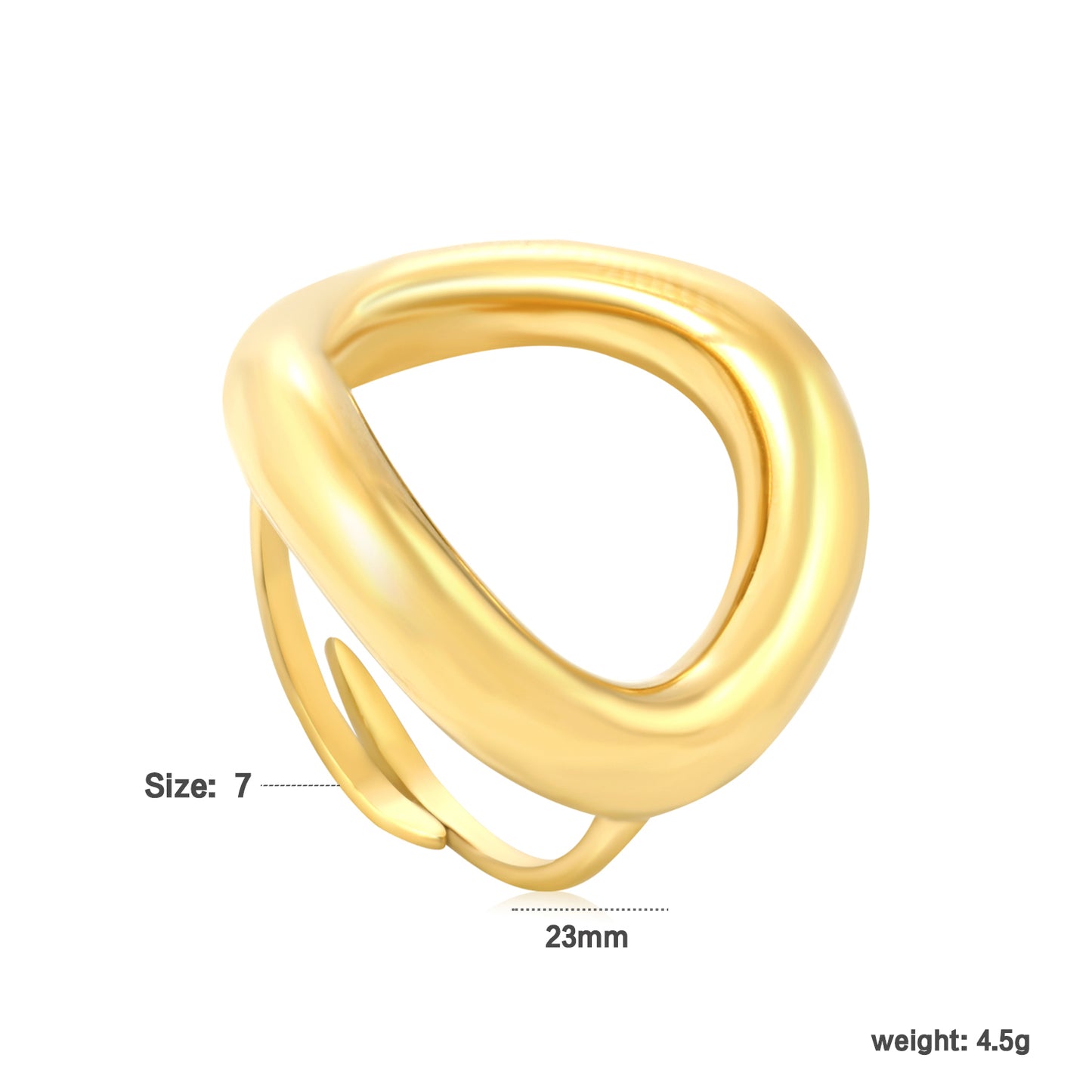 Wholesale 18K Gold Plated Double Interlock Ring Negative Space Weave Light Luxury Artistry