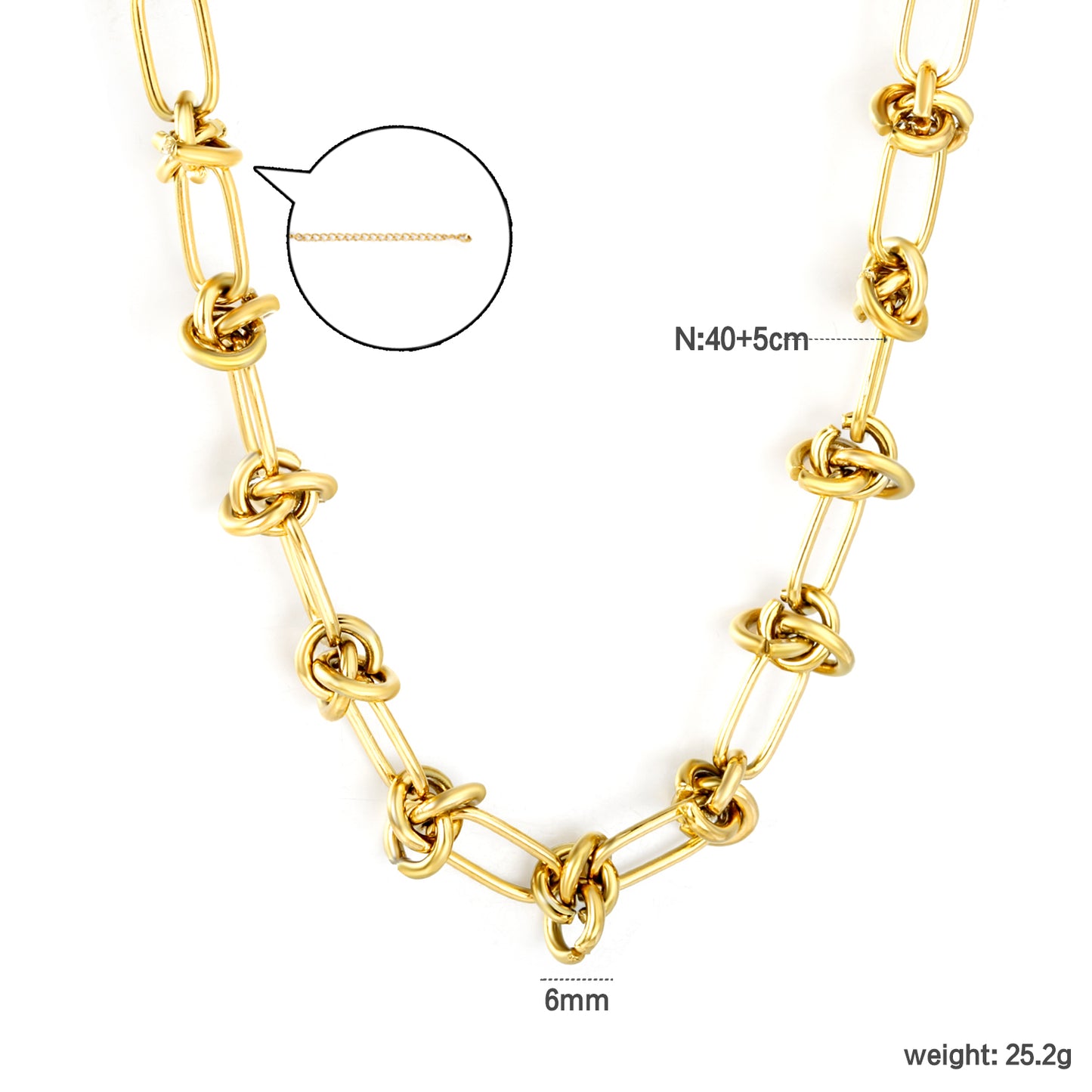 Wholesale 18K Gold Plated Woven Chain Necklace Textured Weave Industrial Vintage Luxury