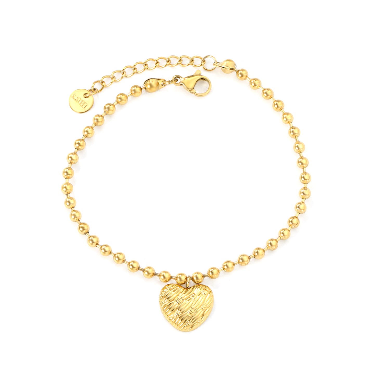 Stainless steel gold heart pattern bracelet jewelry supplier