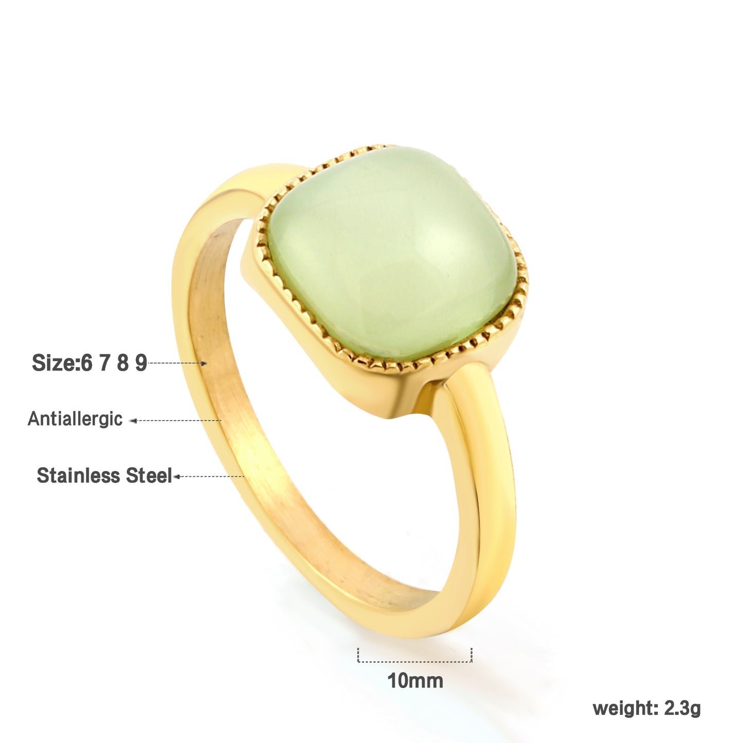 Bulk Stainless Steel Trio Gem Ring Set Vibrant Stacking