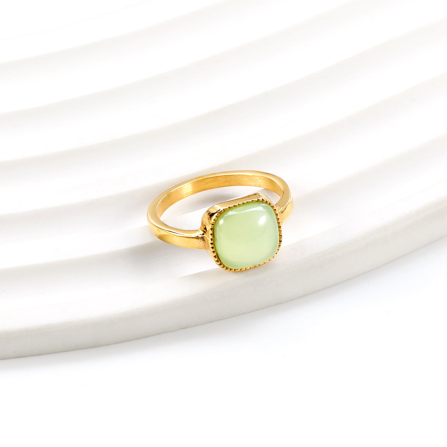 Bulk Stainless Steel Trio Gem Ring Set Vibrant Stacking