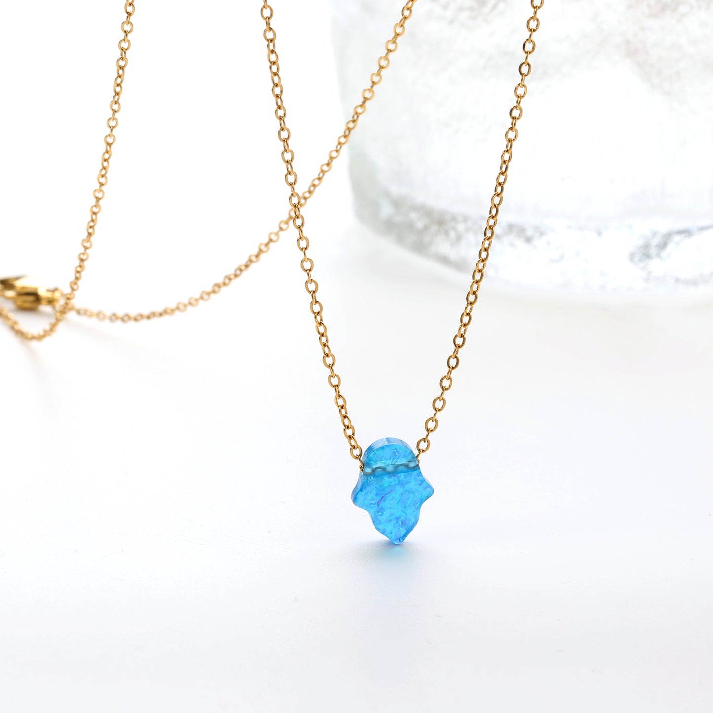 Wholesale Stainless Steel Blue - decorated Necklace Vivid Style